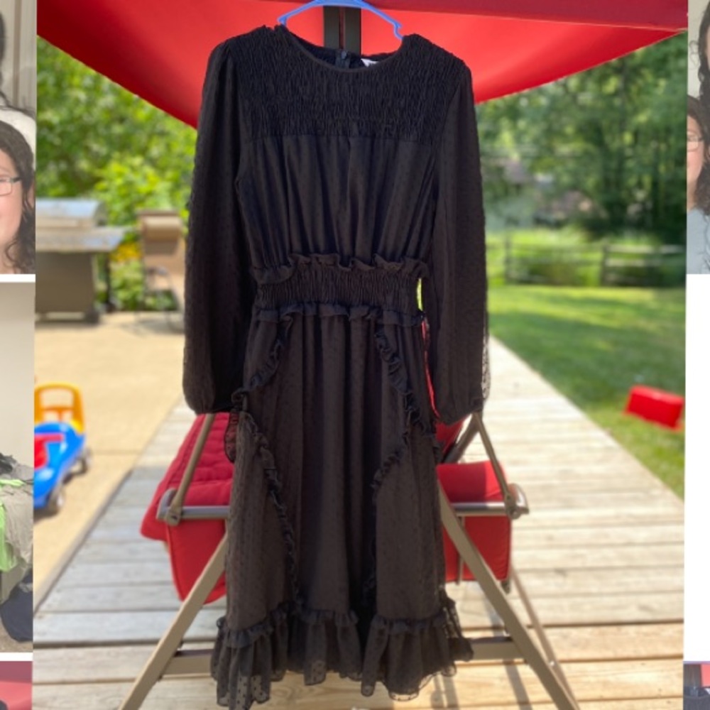 Black midi dress